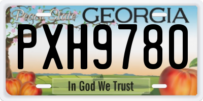 GA license plate PXH9780