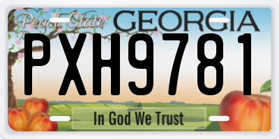 GA license plate PXH9781