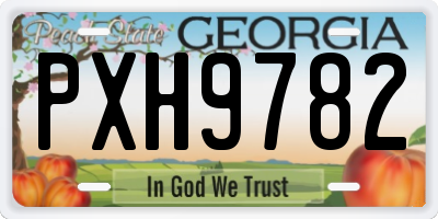 GA license plate PXH9782
