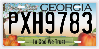 GA license plate PXH9783