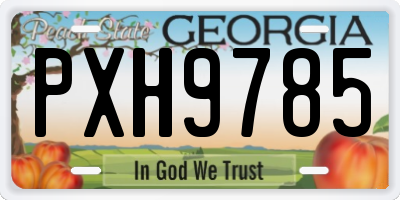 GA license plate PXH9785