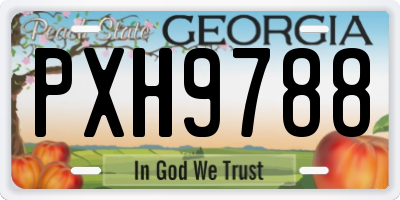 GA license plate PXH9788