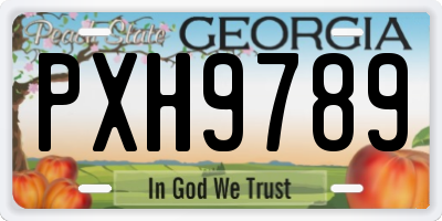 GA license plate PXH9789