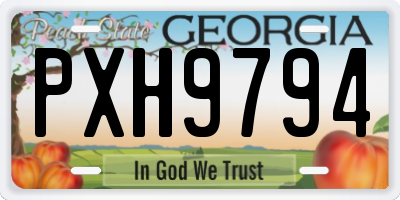 GA license plate PXH9794