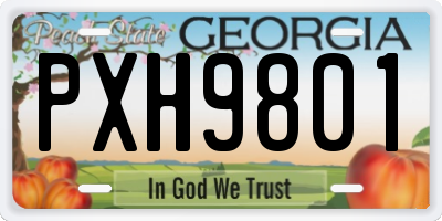 GA license plate PXH9801