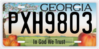 GA license plate PXH9803