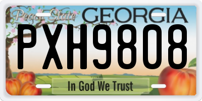 GA license plate PXH9808