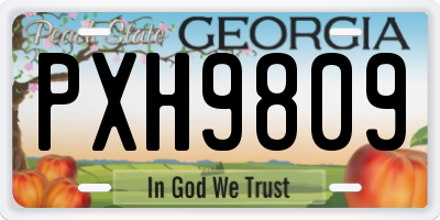 GA license plate PXH9809