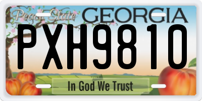 GA license plate PXH9810