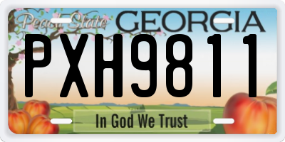 GA license plate PXH9811