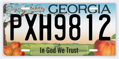 GA license plate PXH9812