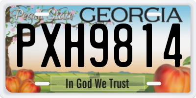 GA license plate PXH9814