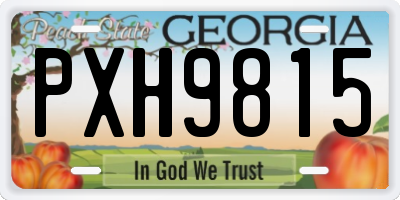 GA license plate PXH9815