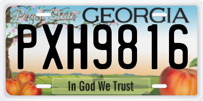 GA license plate PXH9816