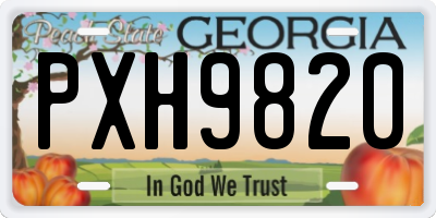 GA license plate PXH9820