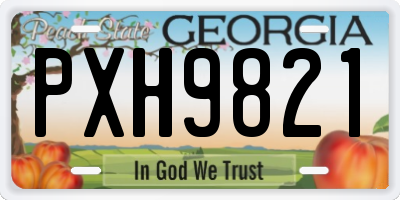 GA license plate PXH9821