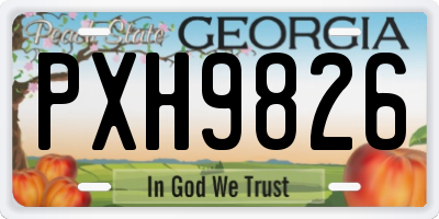 GA license plate PXH9826