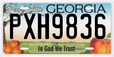 GA license plate PXH9836