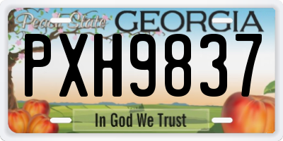GA license plate PXH9837