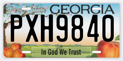 GA license plate PXH9840