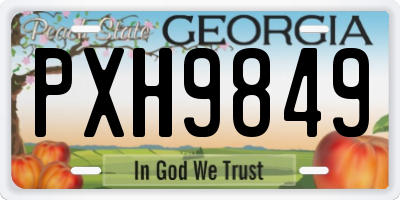 GA license plate PXH9849