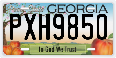 GA license plate PXH9850