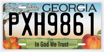 GA license plate PXH9861