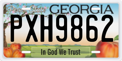 GA license plate PXH9862