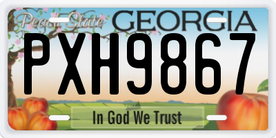 GA license plate PXH9867