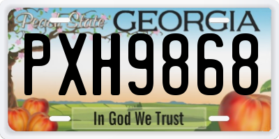 GA license plate PXH9868