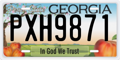 GA license plate PXH9871