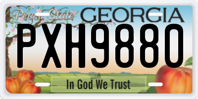 GA license plate PXH9880