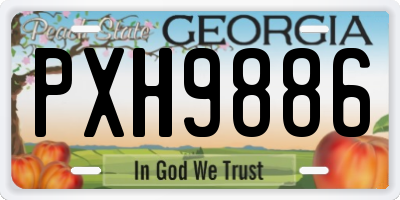 GA license plate PXH9886