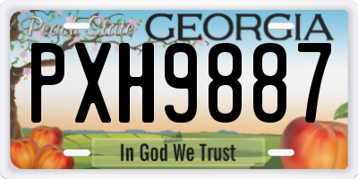 GA license plate PXH9887