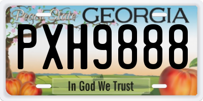GA license plate PXH9888