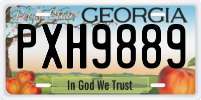 GA license plate PXH9889