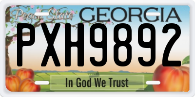 GA license plate PXH9892