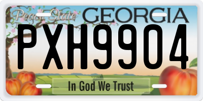 GA license plate PXH9904