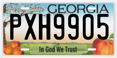 GA license plate PXH9905
