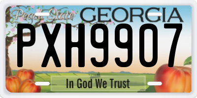 GA license plate PXH9907