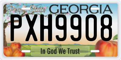 GA license plate PXH9908