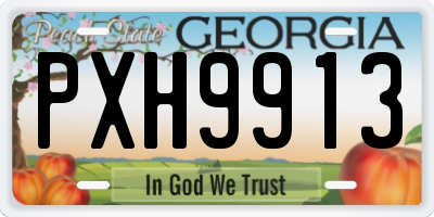 GA license plate PXH9913