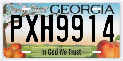 GA license plate PXH9914
