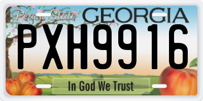 GA license plate PXH9916