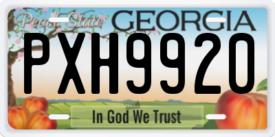 GA license plate PXH9920