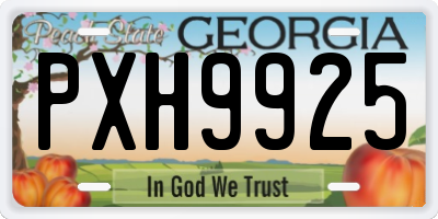 GA license plate PXH9925