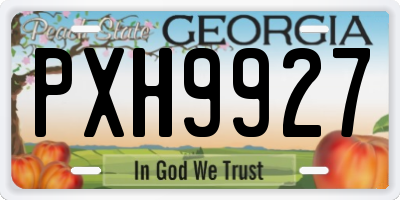GA license plate PXH9927
