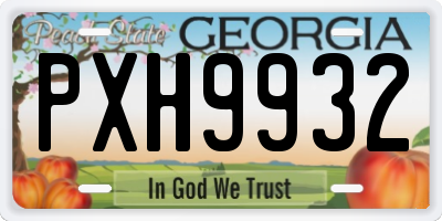 GA license plate PXH9932