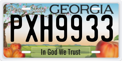 GA license plate PXH9933