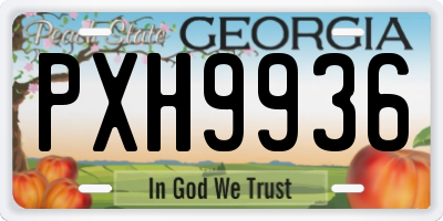 GA license plate PXH9936